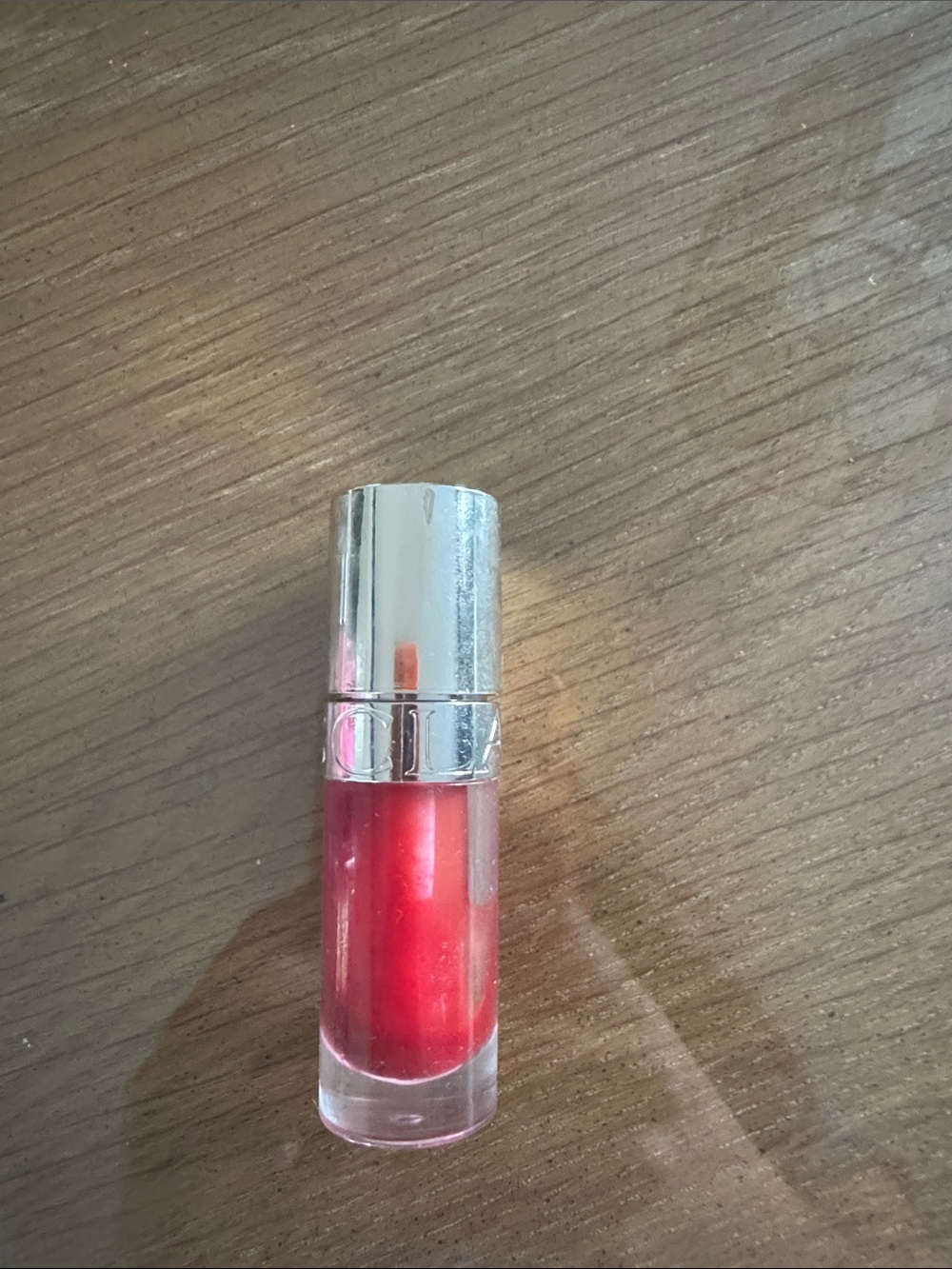 Clarins Red Lip Gloss with Silver Cap